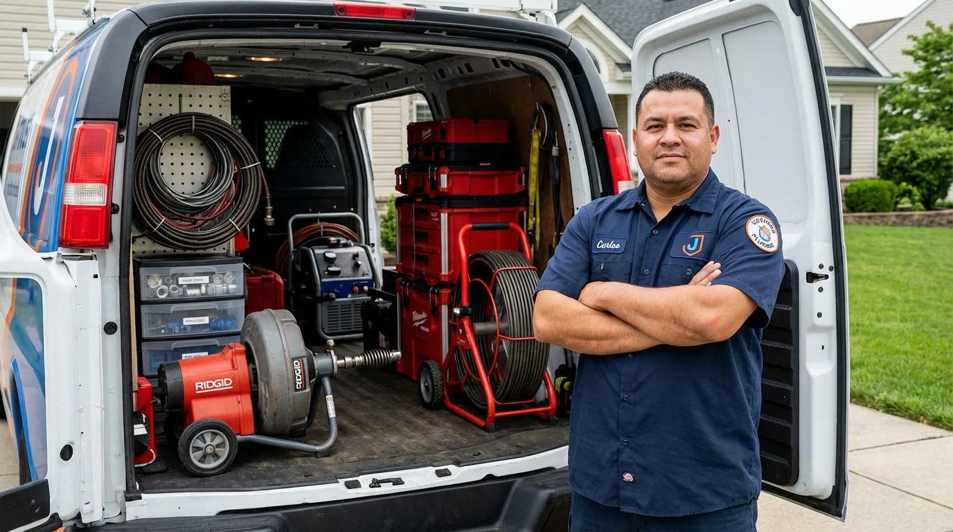 Professional drain cleaning equipment and Johns Plumbing LLC plumber in West Covina