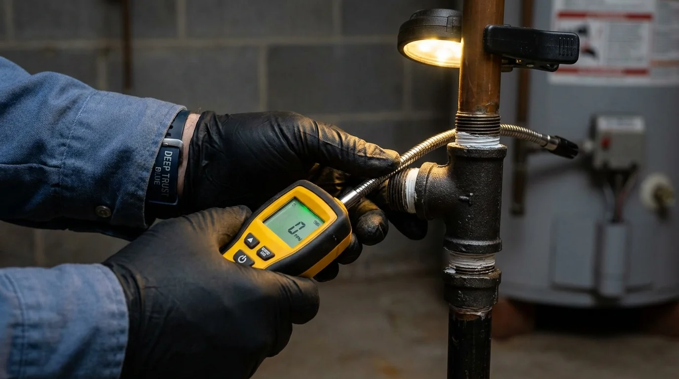 Gas leak detection with electronic sniffer by Johns Plumbing LLC in West Covina